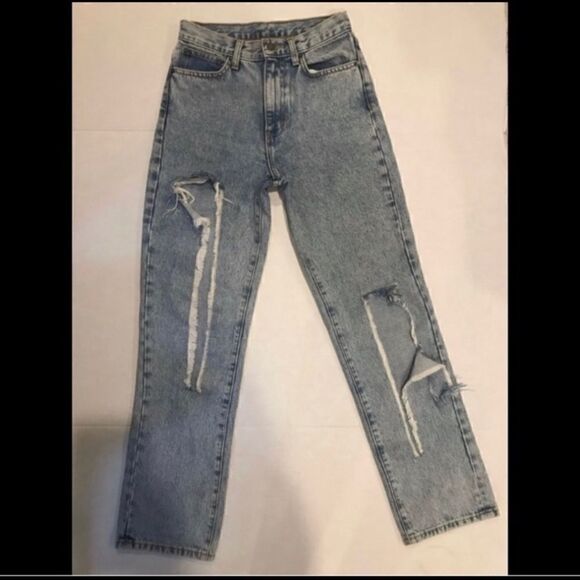 LF CARMAR HIGH RISE LOOSE FIT SLASHED LEG JEANS 24 - Picture 4 of 7